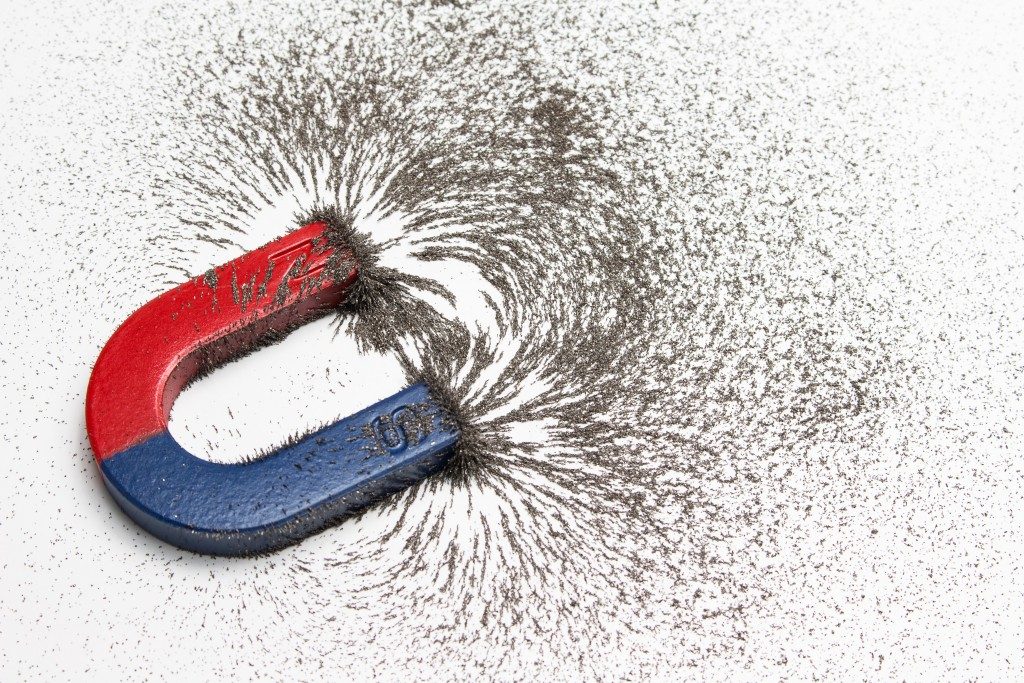 Magnet Attracting Iron Powder