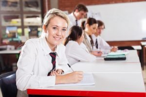 Middle School Girl in a Classroom