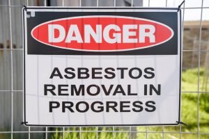 Asbestos removal danger sign