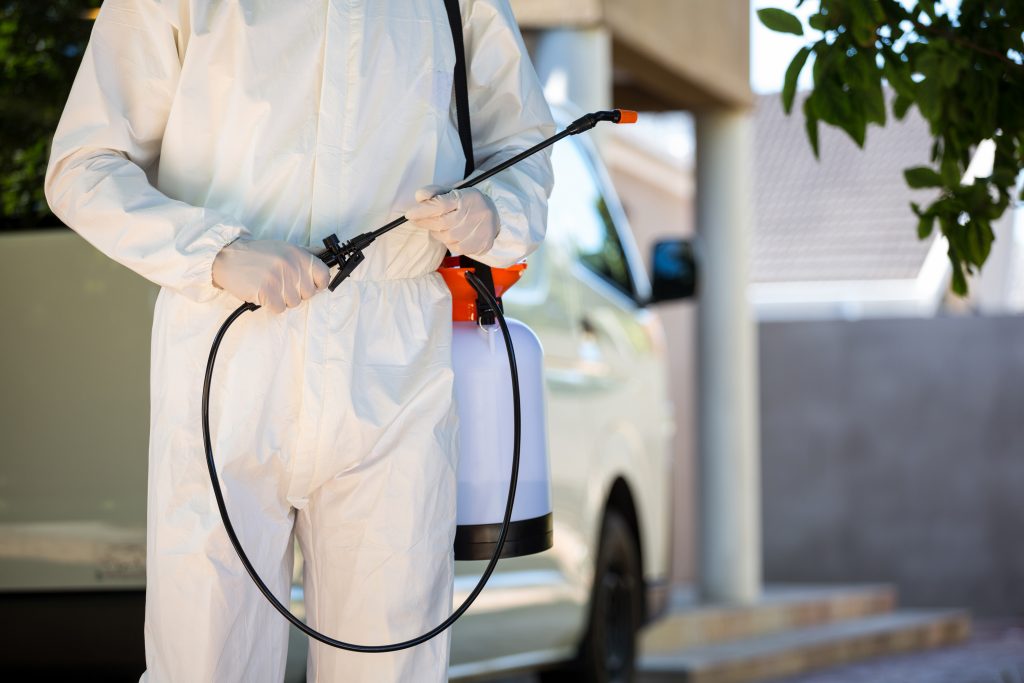 Man does pest control