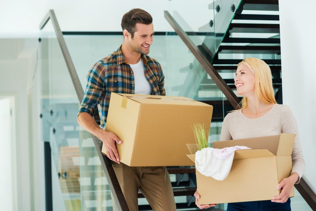 Couple moving to a new home