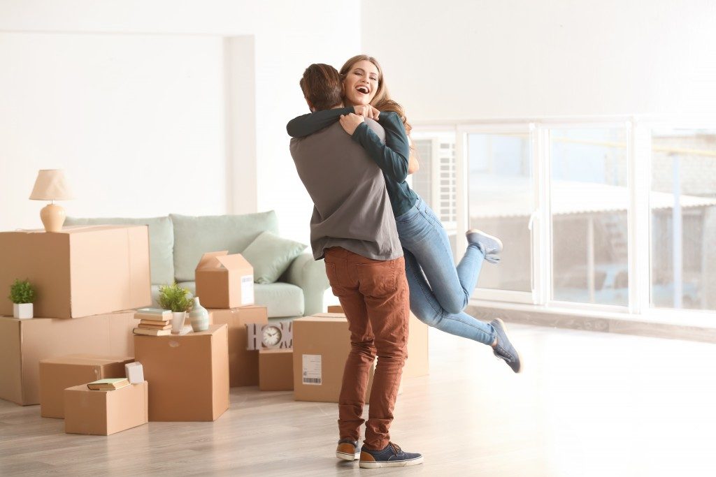 couple loving their new home