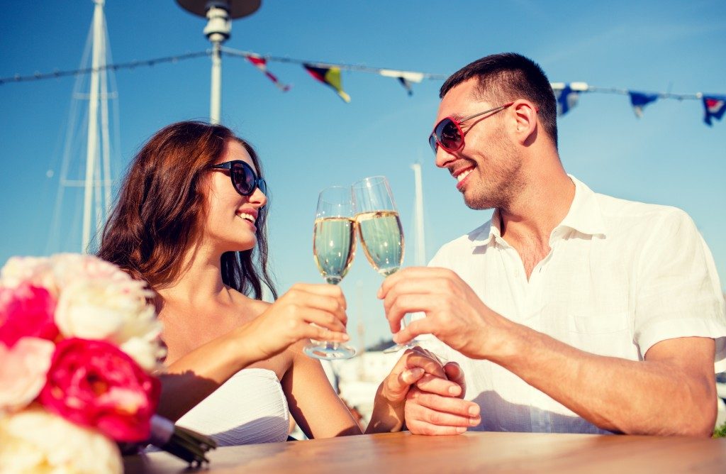 Couple celebrating wedding anniversary