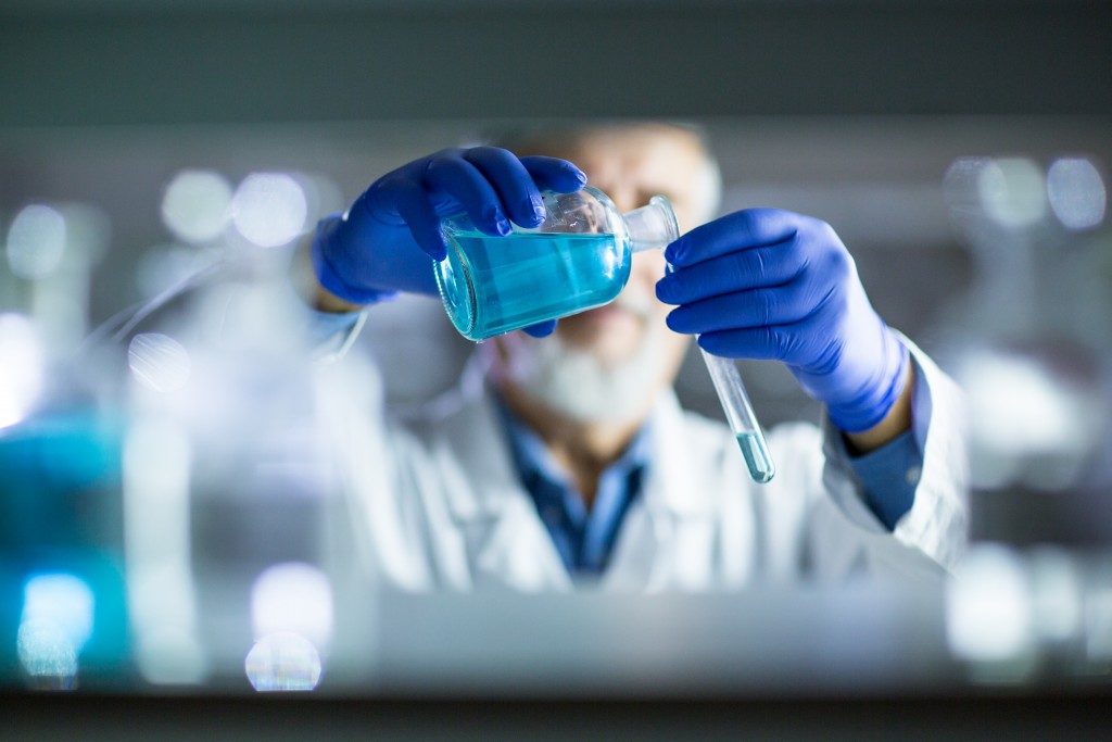 scientist doing experiment