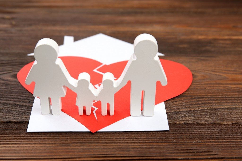 child custody concept, family with a broken home