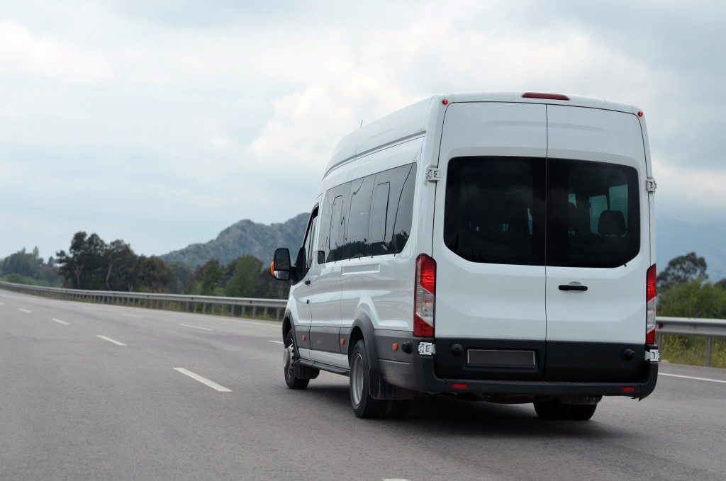 big van on the highway