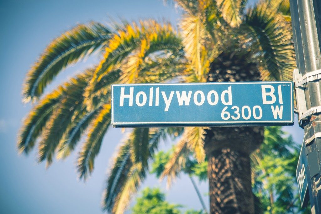 Hollywood boulevard street sign