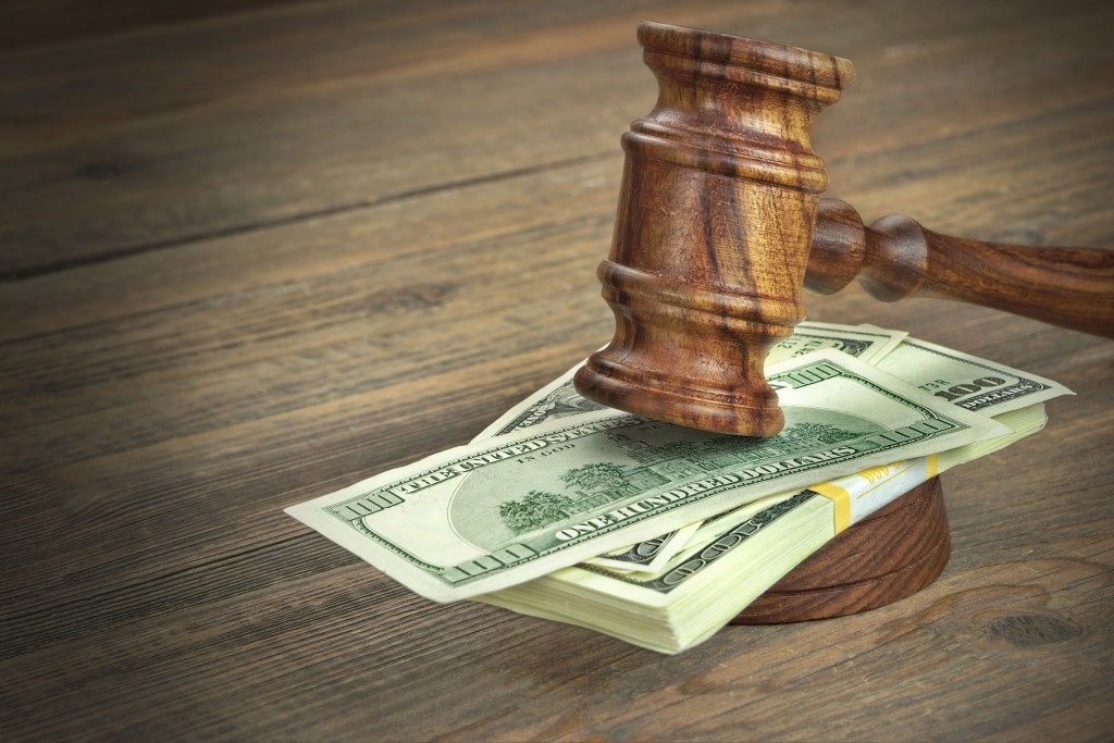 Money under gavel