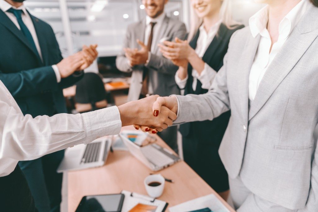 Businesswomen handshake