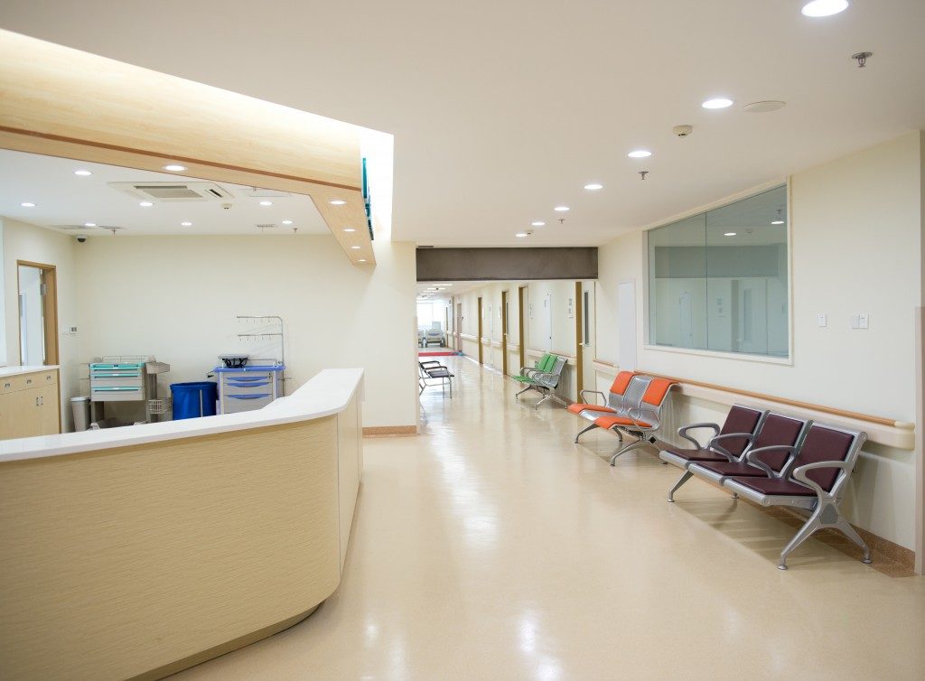 Empty nurses station in a hospital